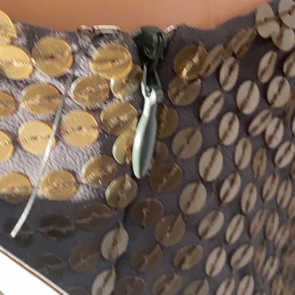 KENNETH COLE NY - NWT - sequin olive mini skirt, zipper - 12 - Picture 14 of 16